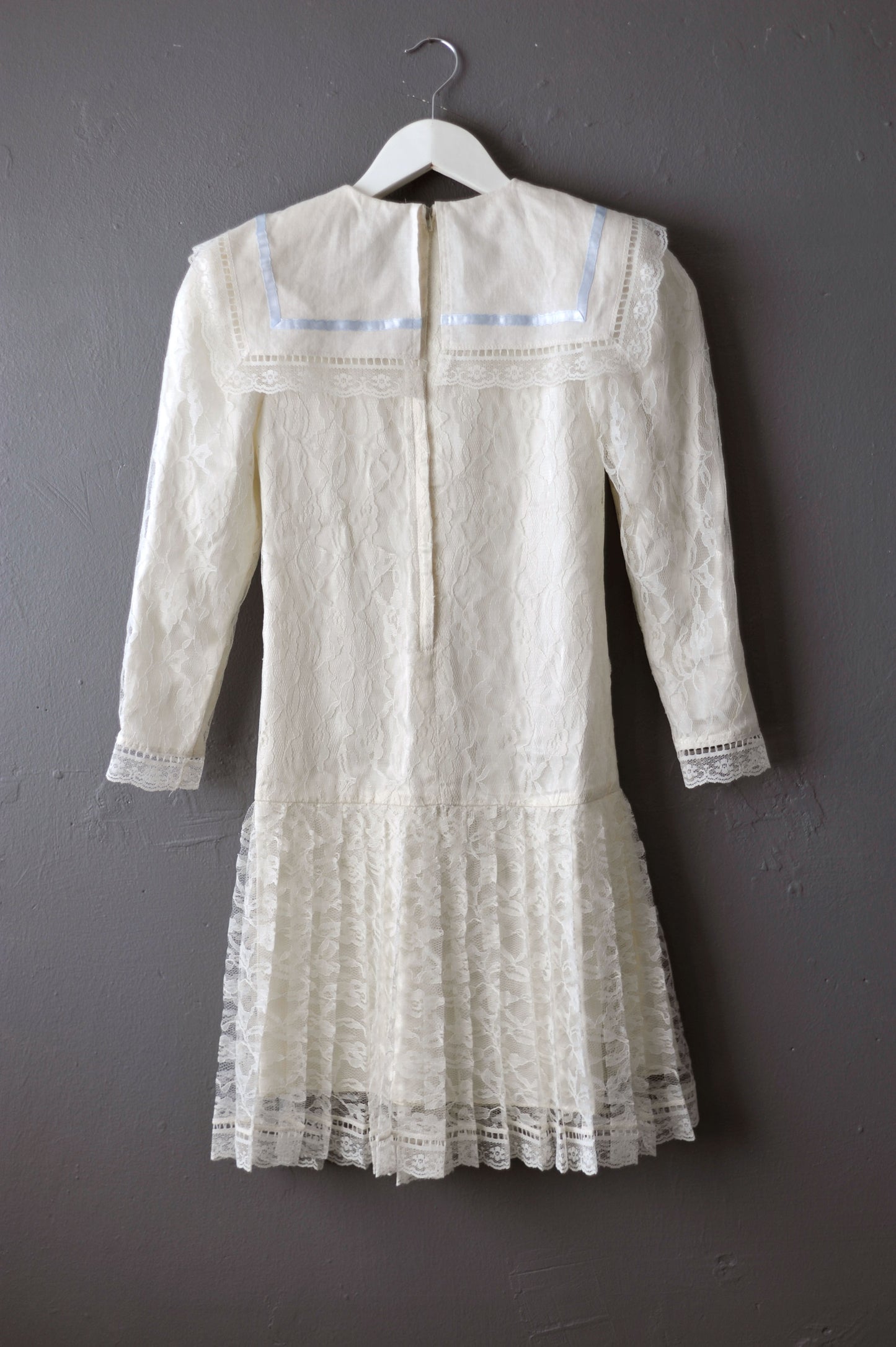 Girls Gunne Sax Lace Dress by Jessica McClintock, 80s Victoriana Edwardian Style