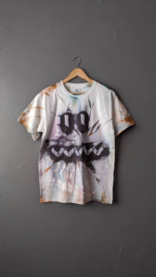 Scary Cartoon Face Tie Dye T-shirt, Size Medium