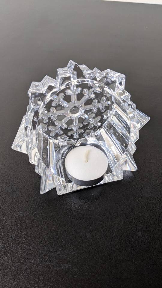 Vintage Cristal D'arques Christmas Votive Tealight Candle Holders