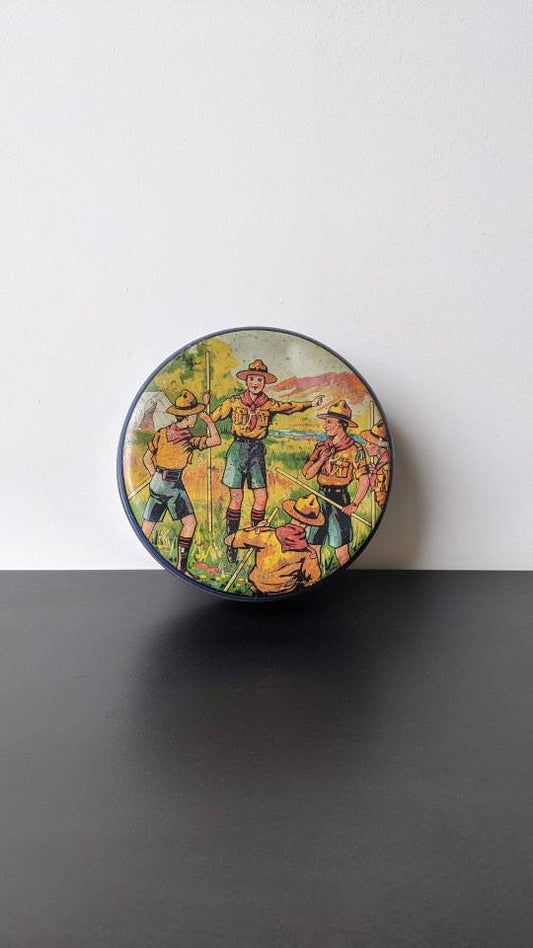 Antique British Boy Scouts Tin by Carr & Co Carlisle, Twenties Advertising