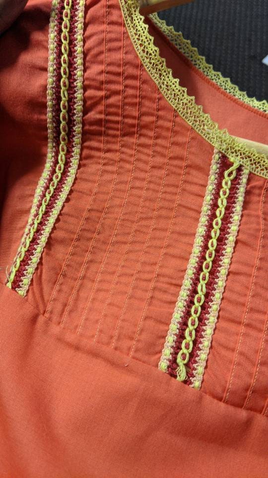 60s Short Orange Nightie by Triumph International, Vintage Sleepwear, Size Medium