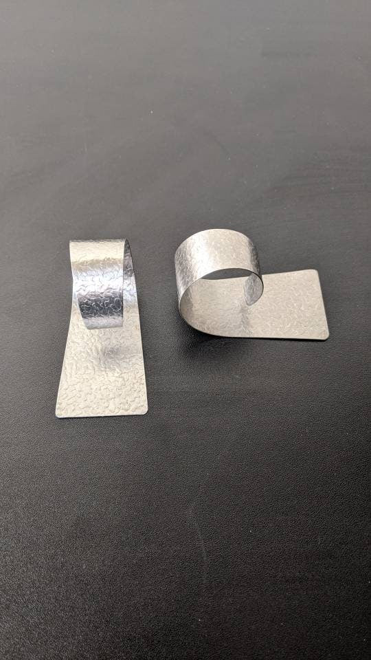 Pair of Vintage Modernist Napkin Rings, Plated Spiral Serviette Holders