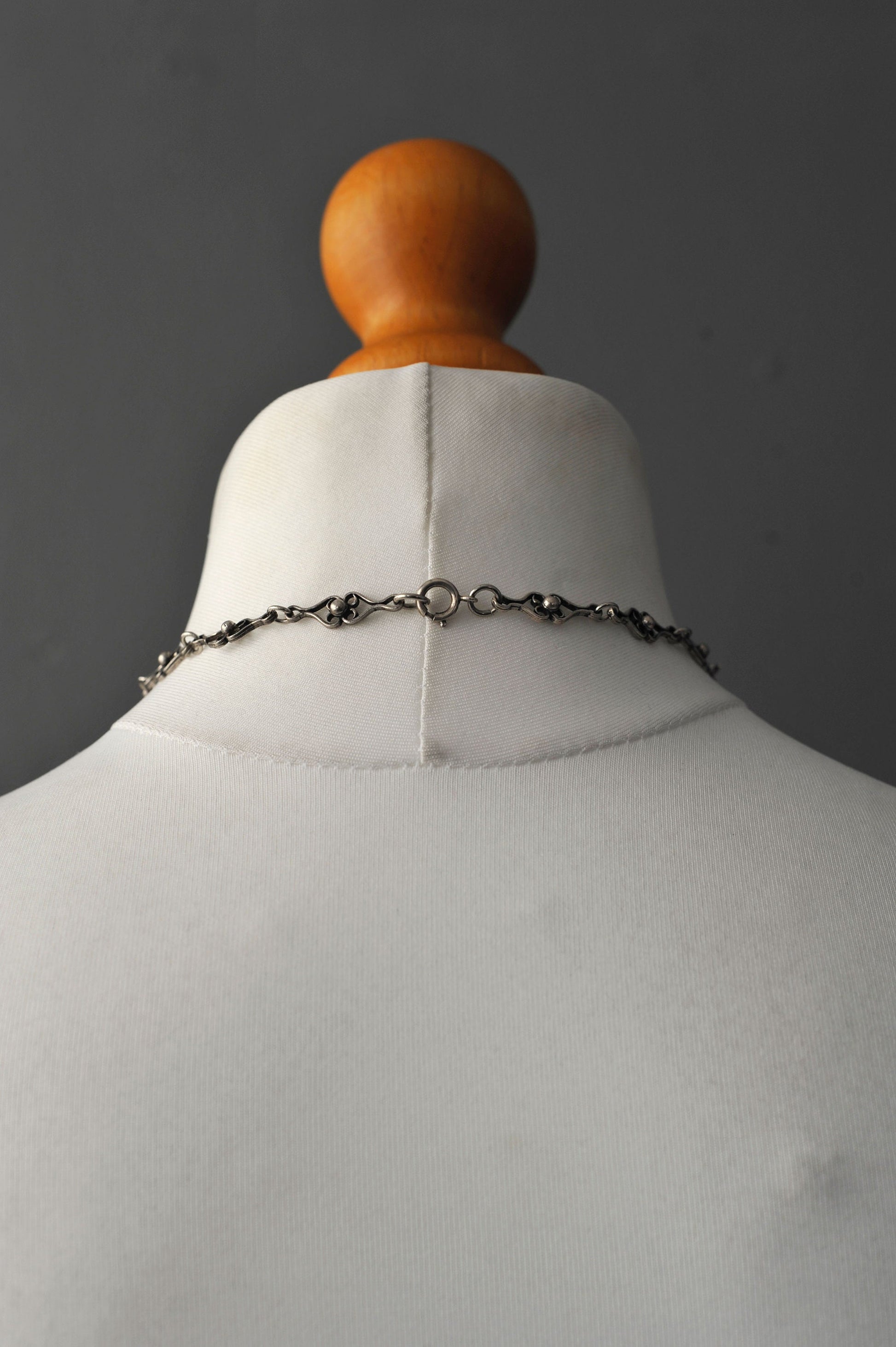 70s French DLH Depose Triangle Enamel Necklace, Modernist Brutalist Choker