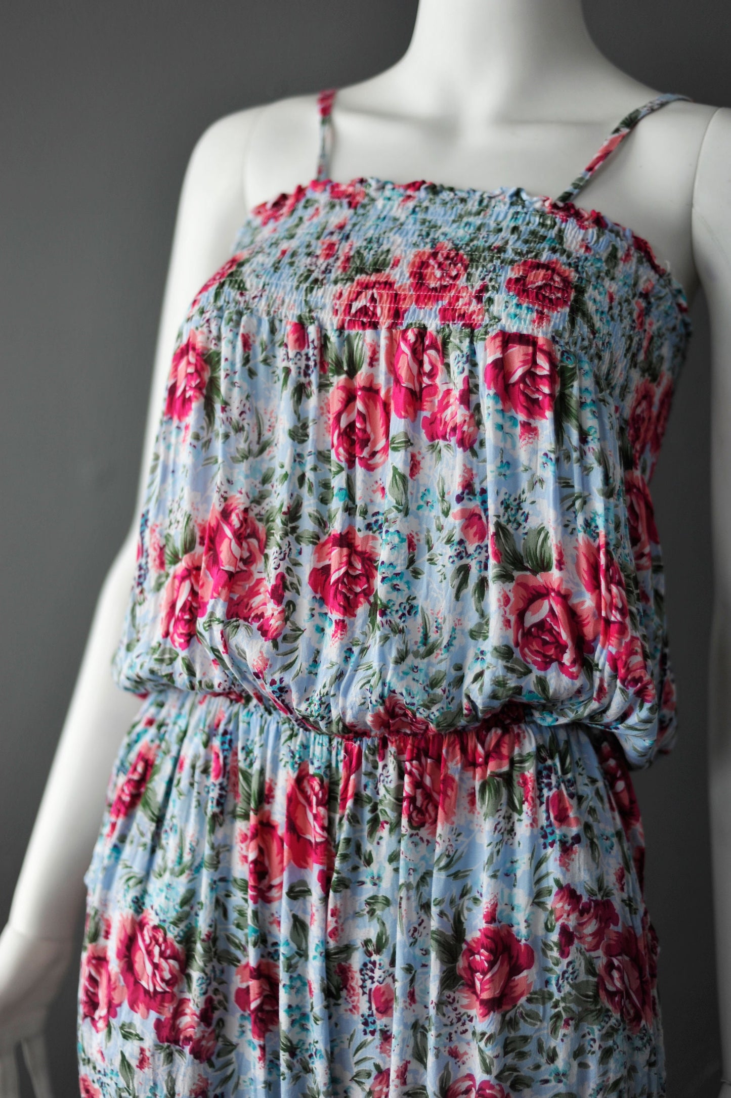 Strappy Rose Print Jumpsuit, 90s Tyk Cottagecore One Piece, Size Small to Medium