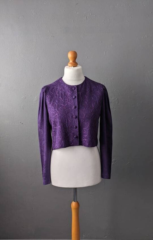 90s Hippy Top by Karin Stevens, Button Front Blouse, Size Medium