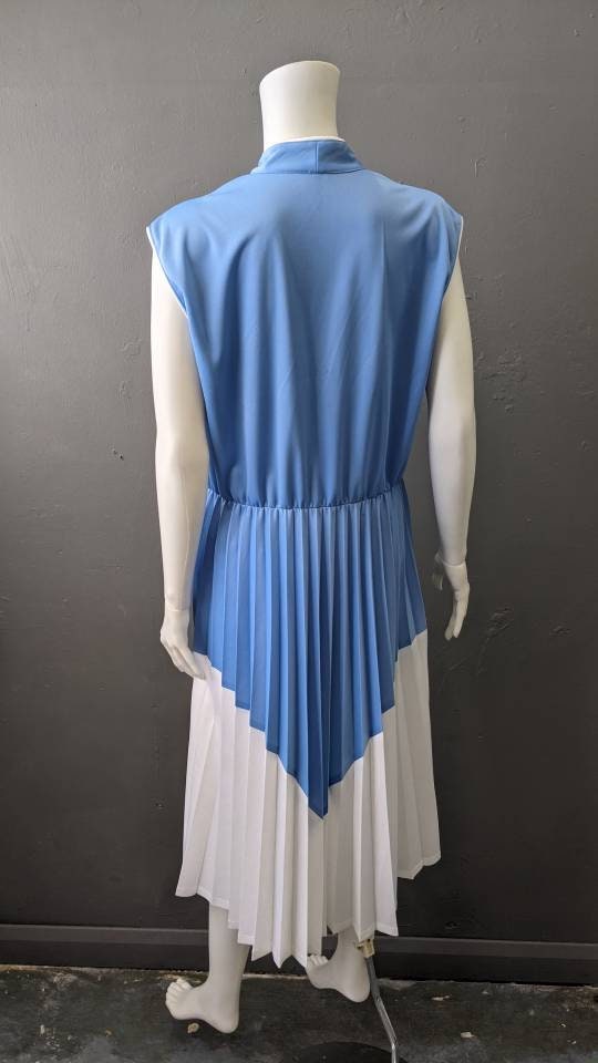 80s Pleated Sundress, Vintage Summer Tennis Dress, Size Medium Large