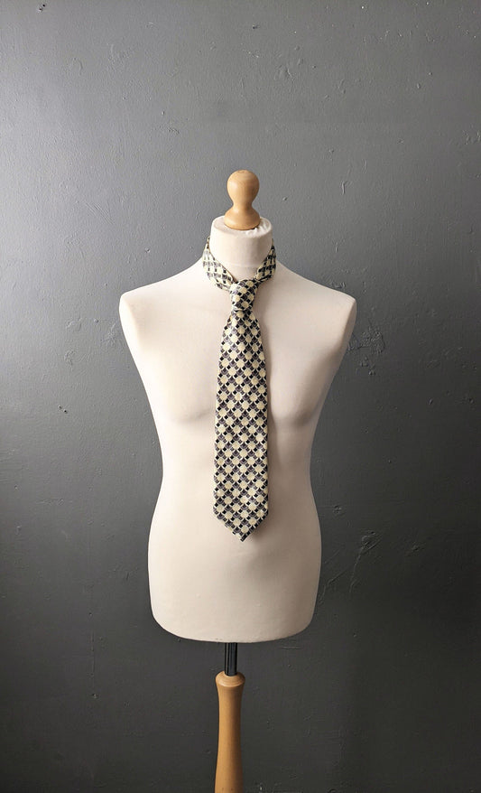 Vintage Deco Scales Tie, Wide Mayvet Necktie