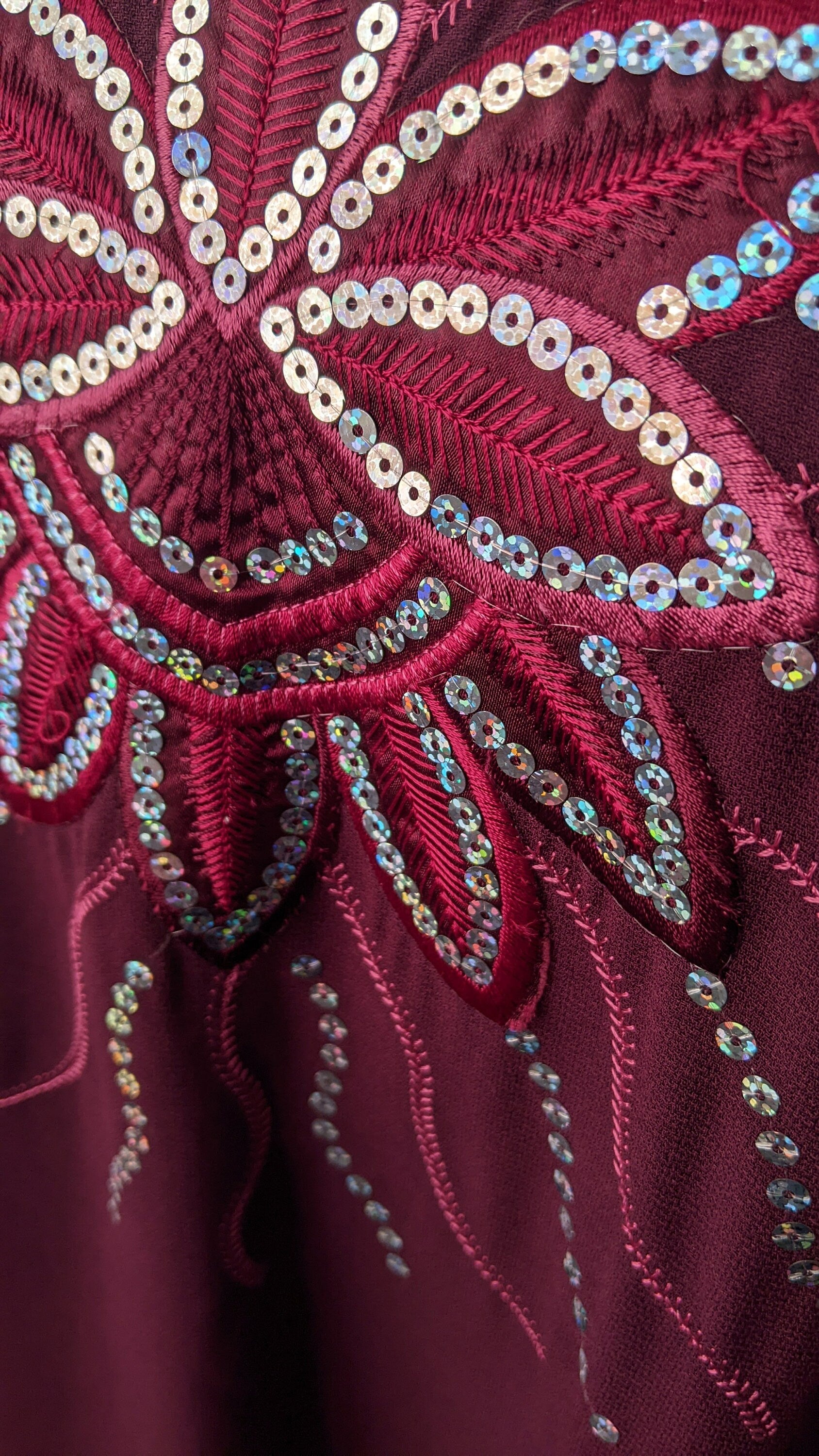 90s Sequin Embroidered Kaftan, Indian Ethnic Kurta, Long Loose Shirt, Plus Size XL XXL