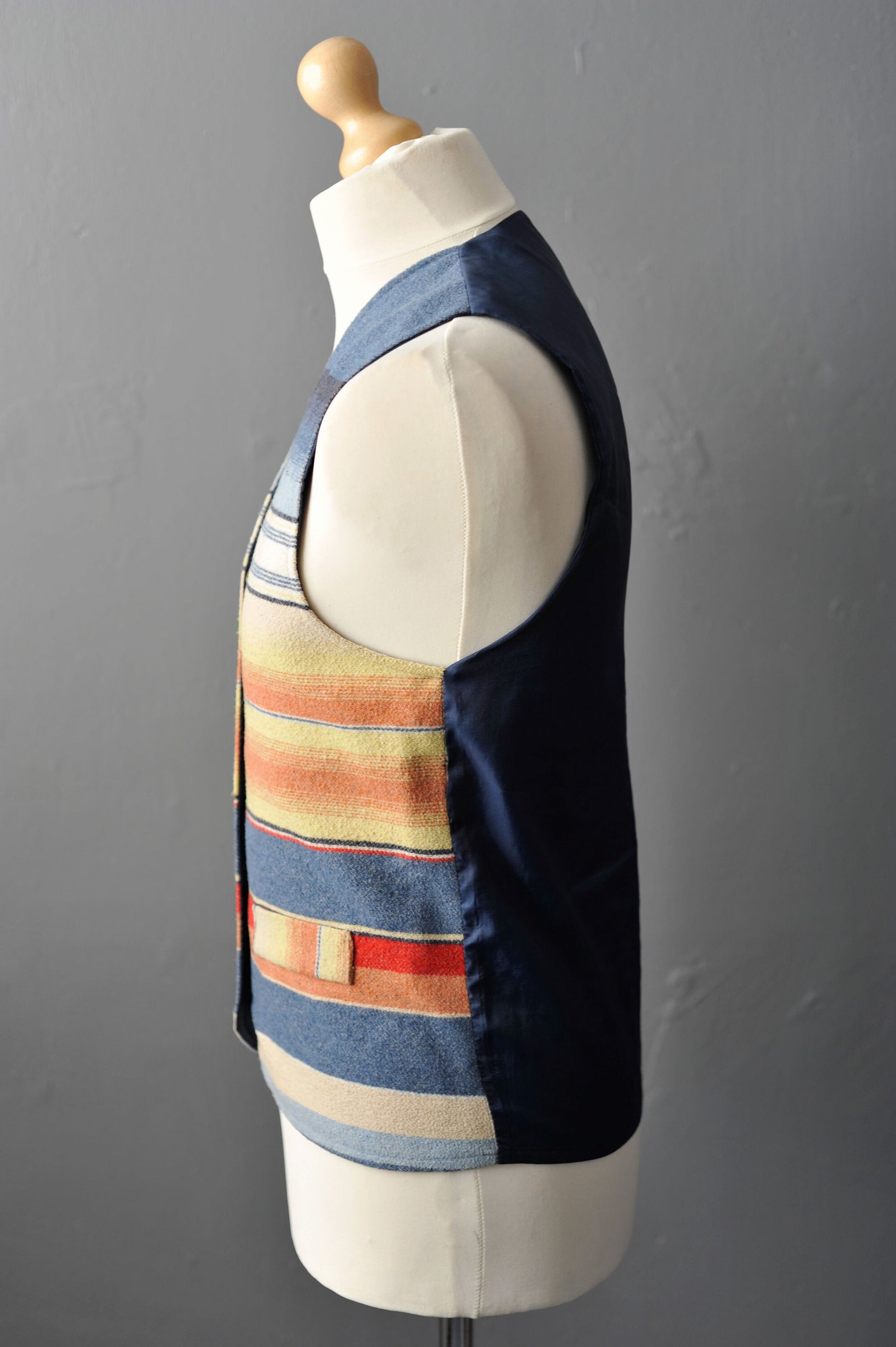 90s Colourful Striped Waistcoat by Che Clothing, Dapper Eccentric , Size Small