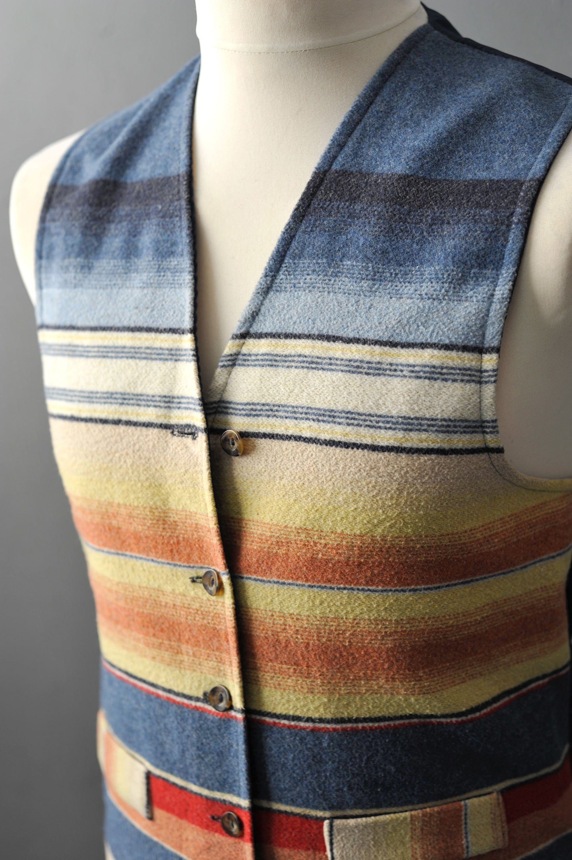 90s Colourful Striped Waistcoat by Che Clothing, Dapper Eccentric , Size Small