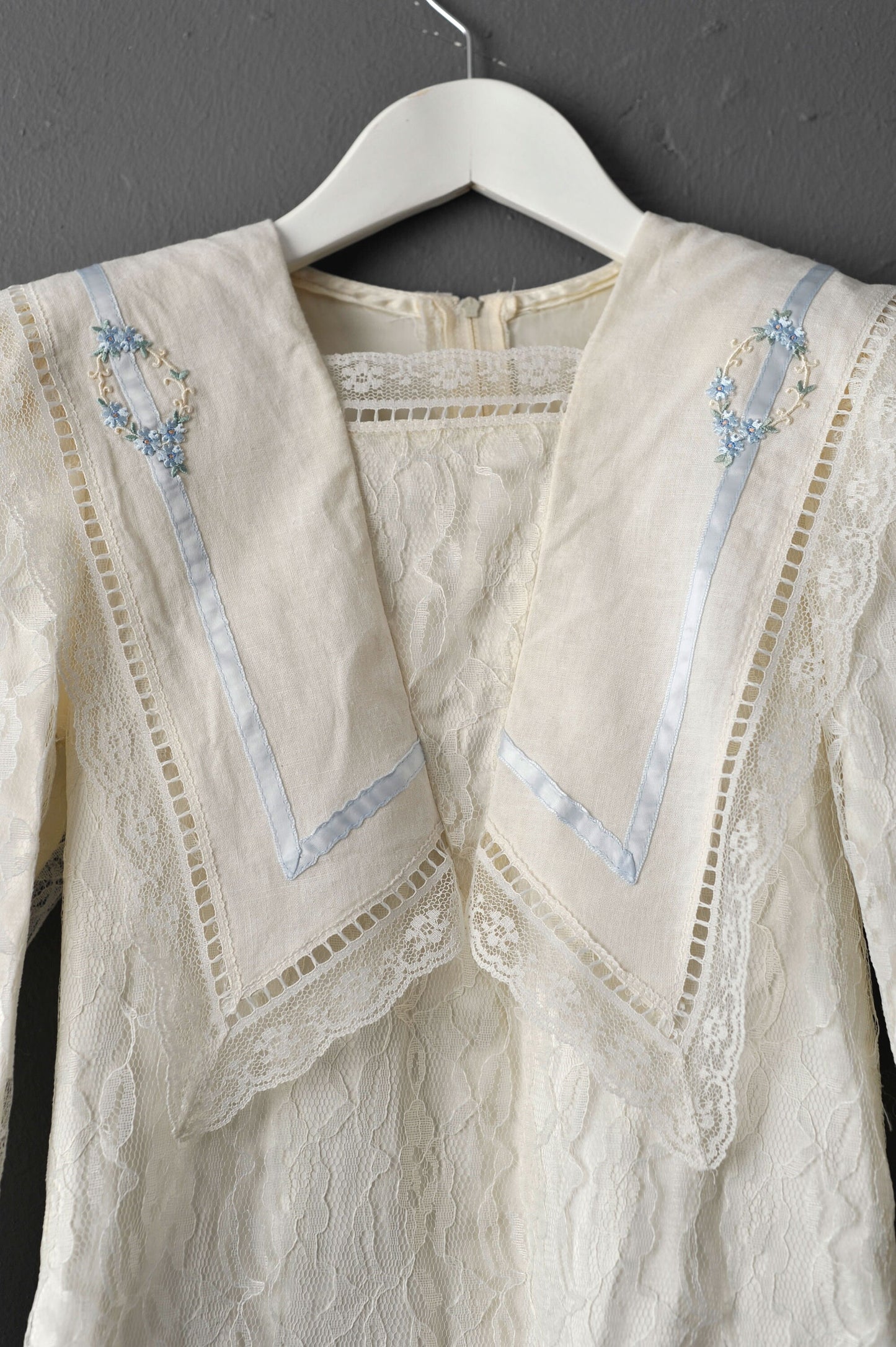 Girls Gunne Sax Lace Dress by Jessica McClintock, 80s Victoriana Edwardian Style