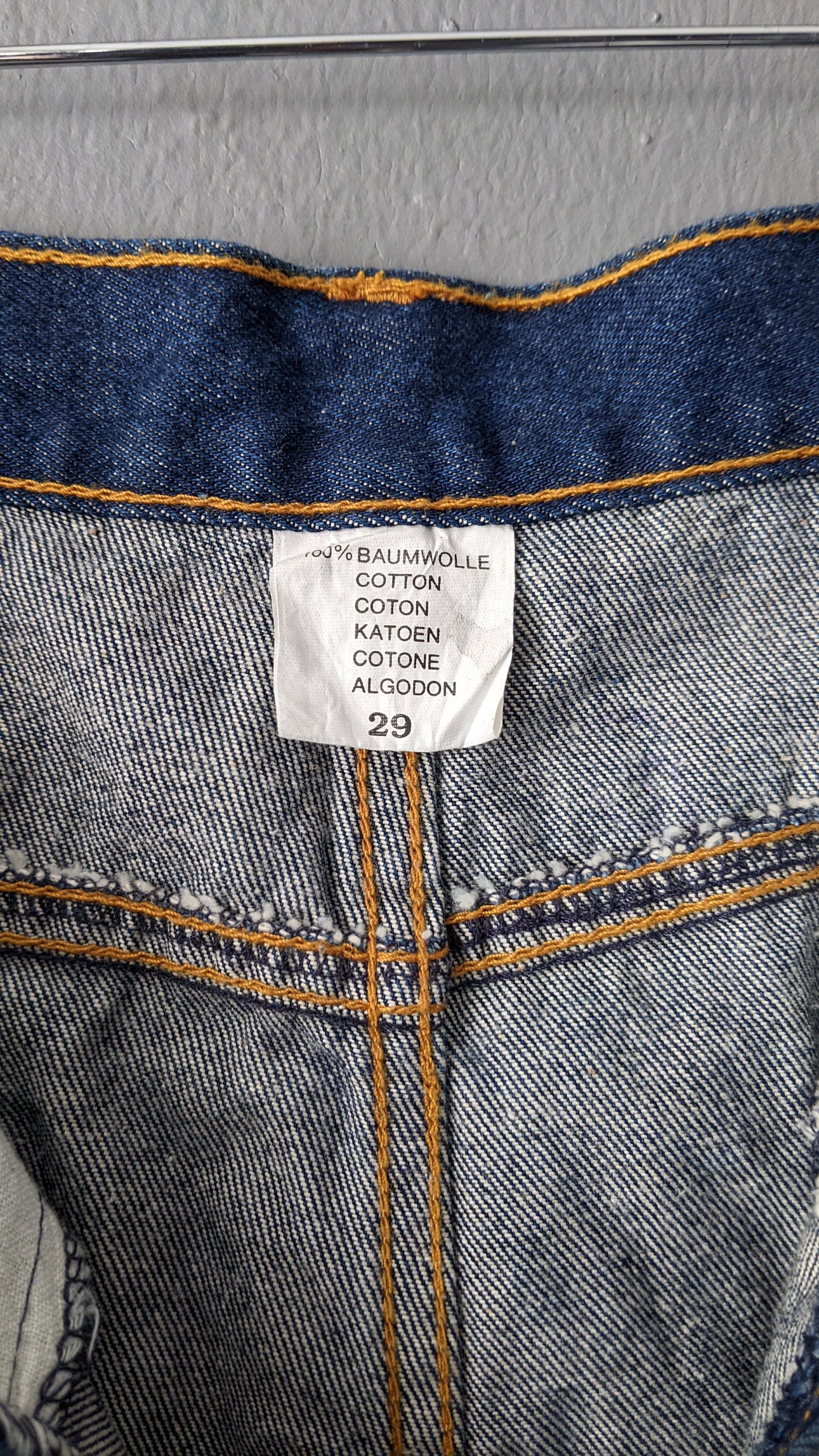 Mens Vintage Indigo Denim Shorts, 90s Beachwear, Size Medium