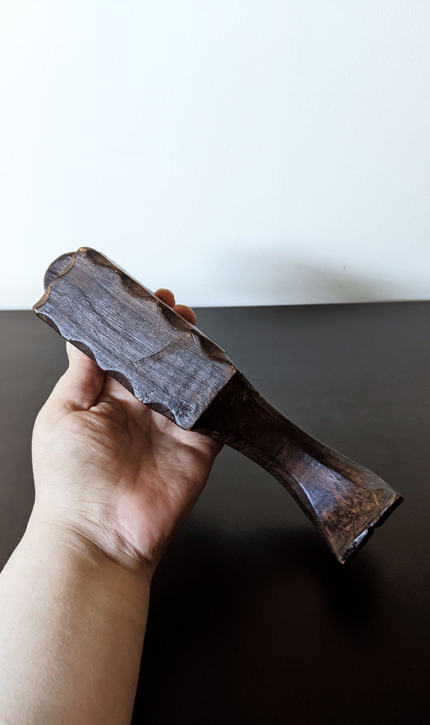 Vintage Handcarved Wooden Candle Holder, Primitive Rustic Spanish Style