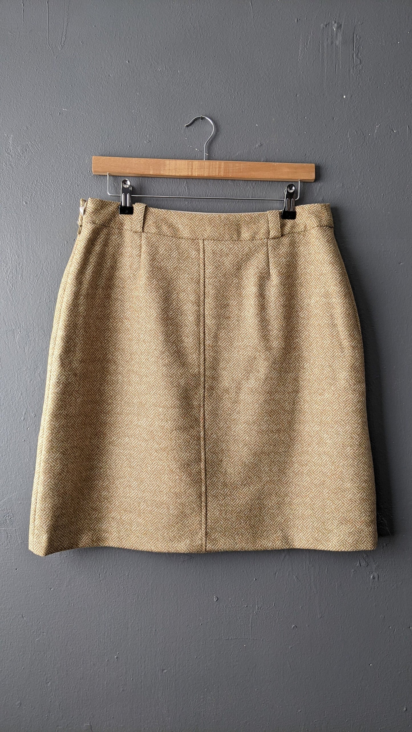 Y2K Laura Ashley Wool Skirt made with Moon Tweed, Size Medium