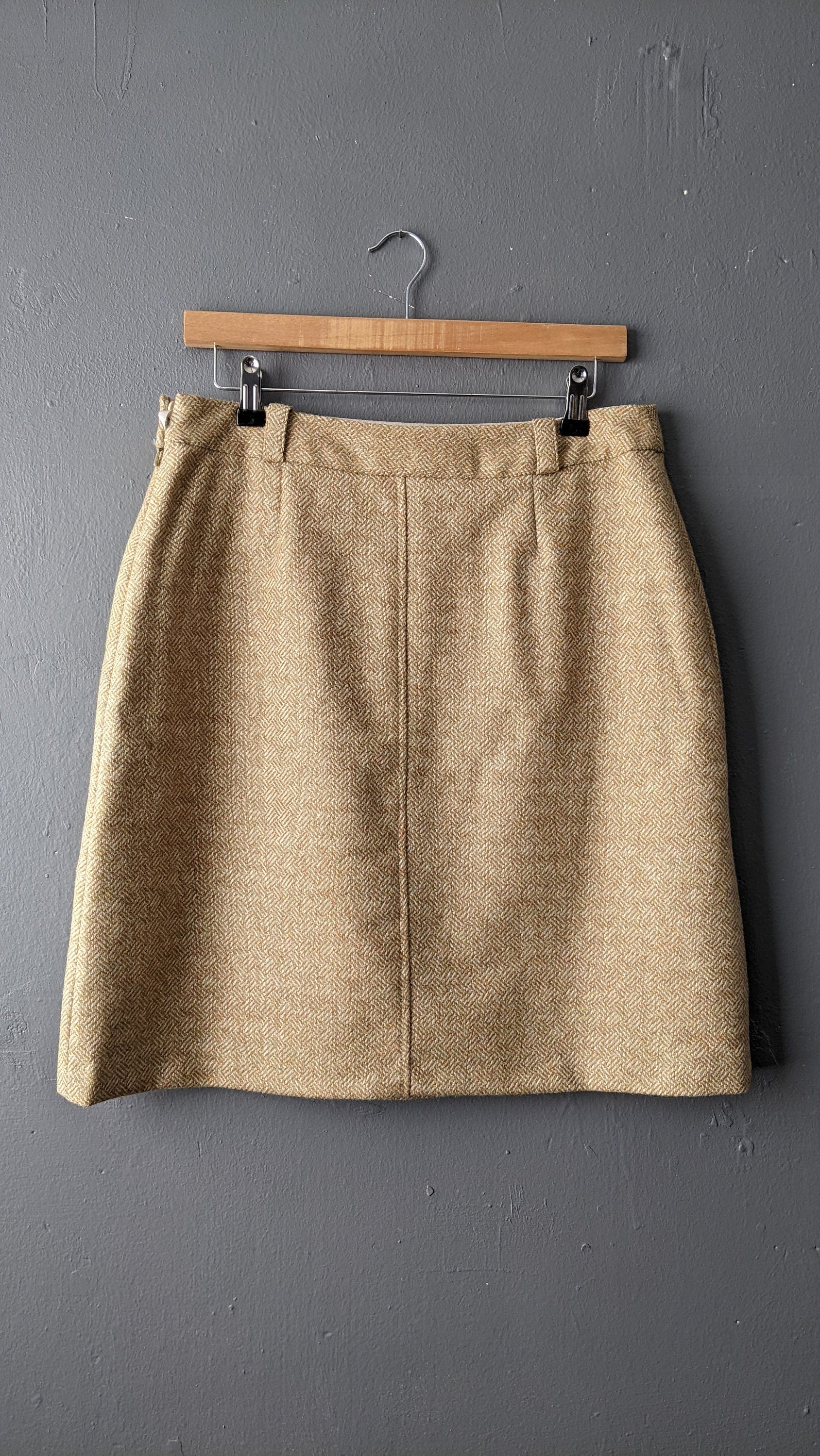Y2K Laura Ashley Wool Skirt made with Moon Tweed, Size Medium