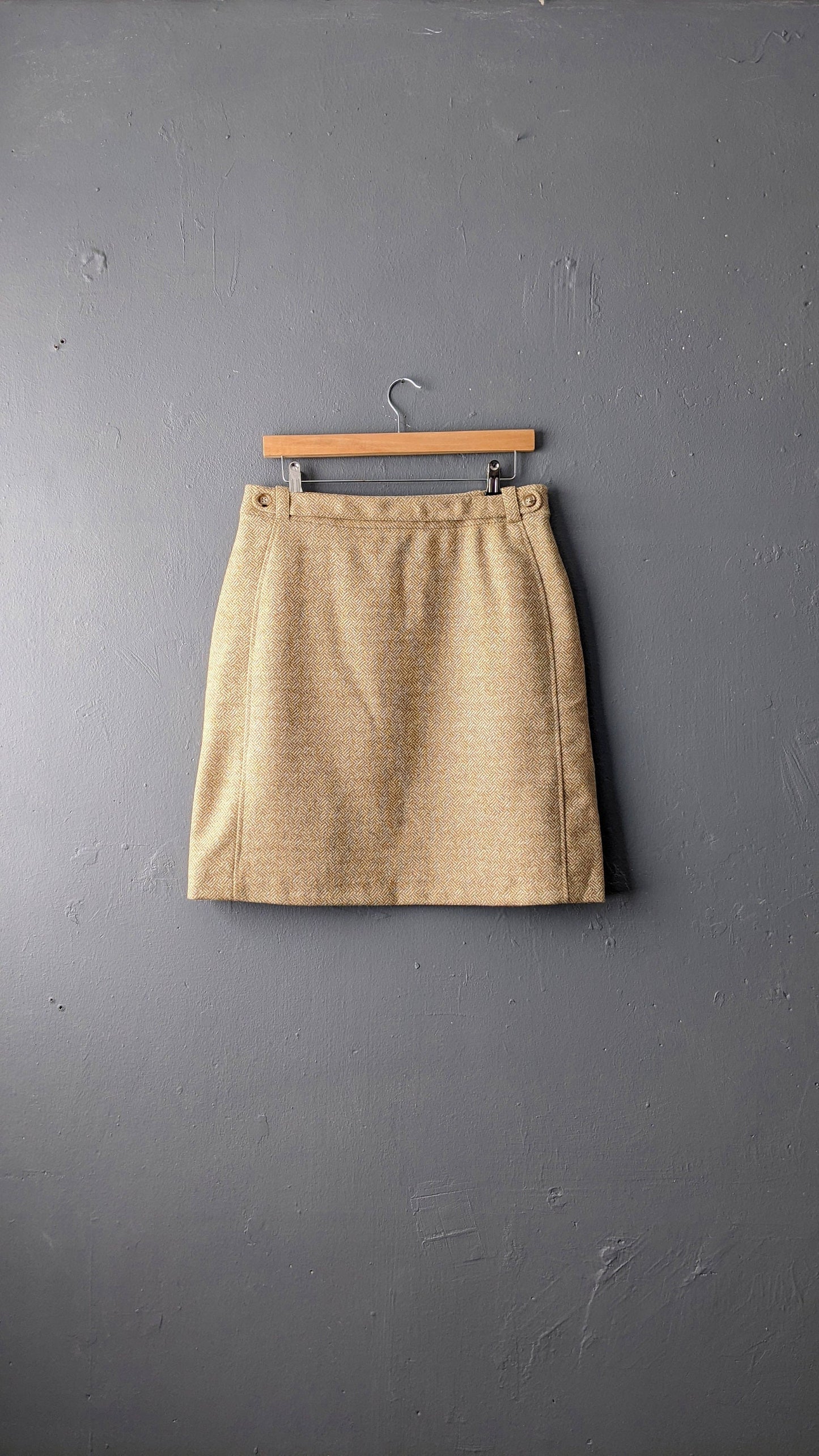 Y2K Laura Ashley Wool Skirt made with Moon Tweed, Size Medium