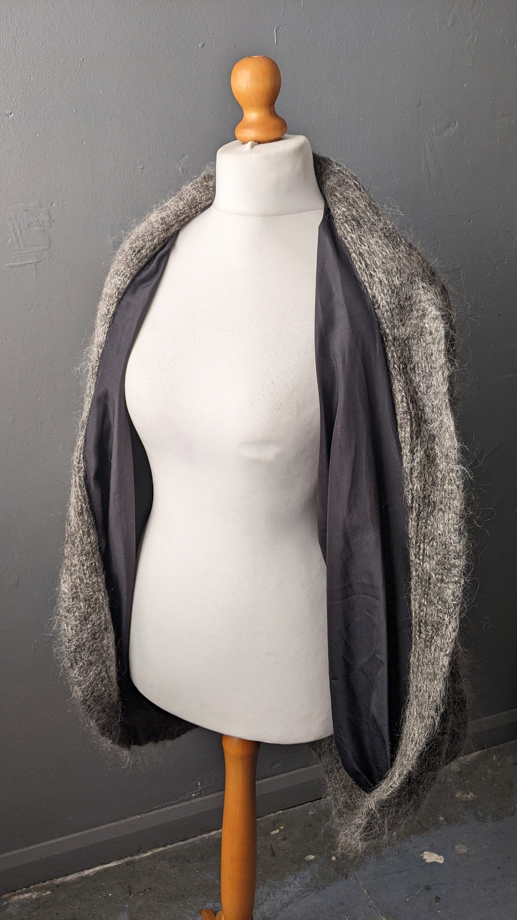 80s Embellished Mohair Cardigan, Beaded Cocoon Coatigan, Size Medium