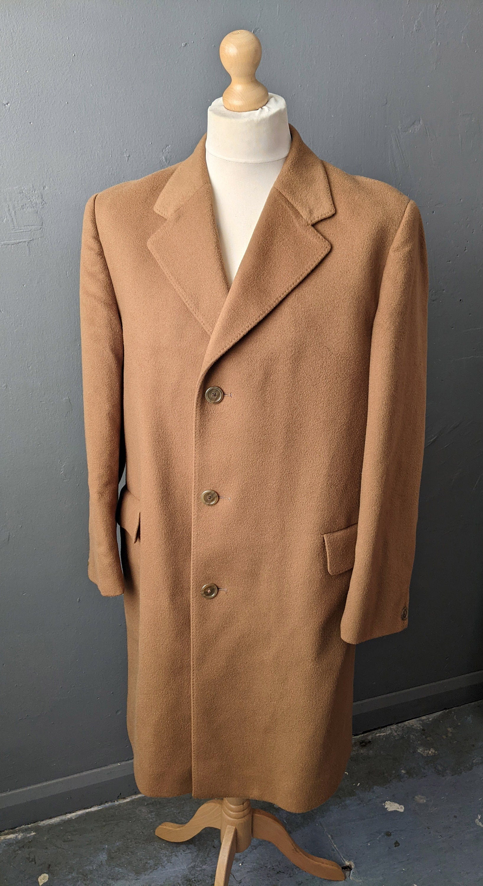 60s Crombie Wool Coat by Hepton, Size Large