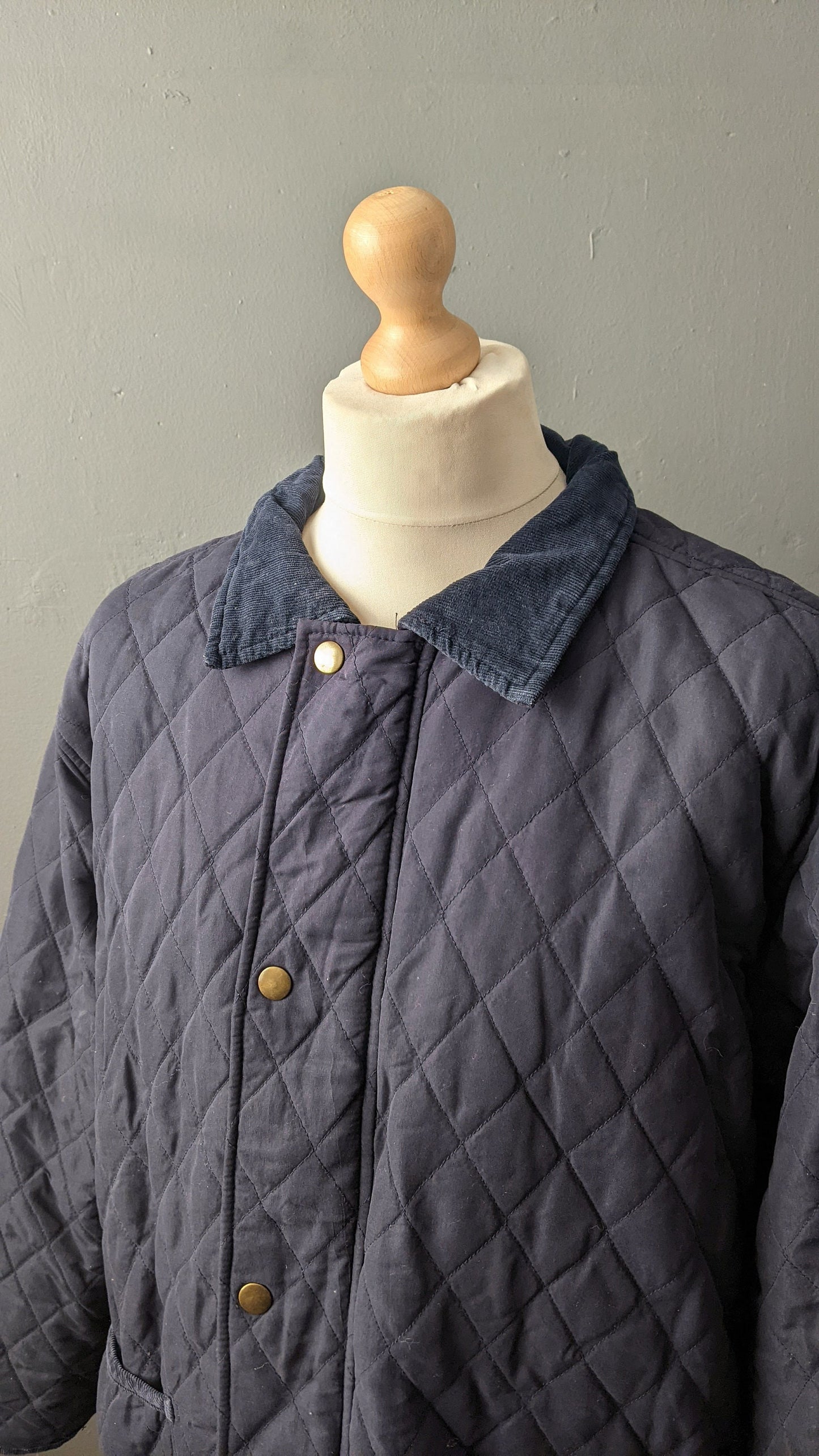 90s Quilted Liner Coat by Hopkins, Diamond Padded Jacket, 46 Chest Large XL
