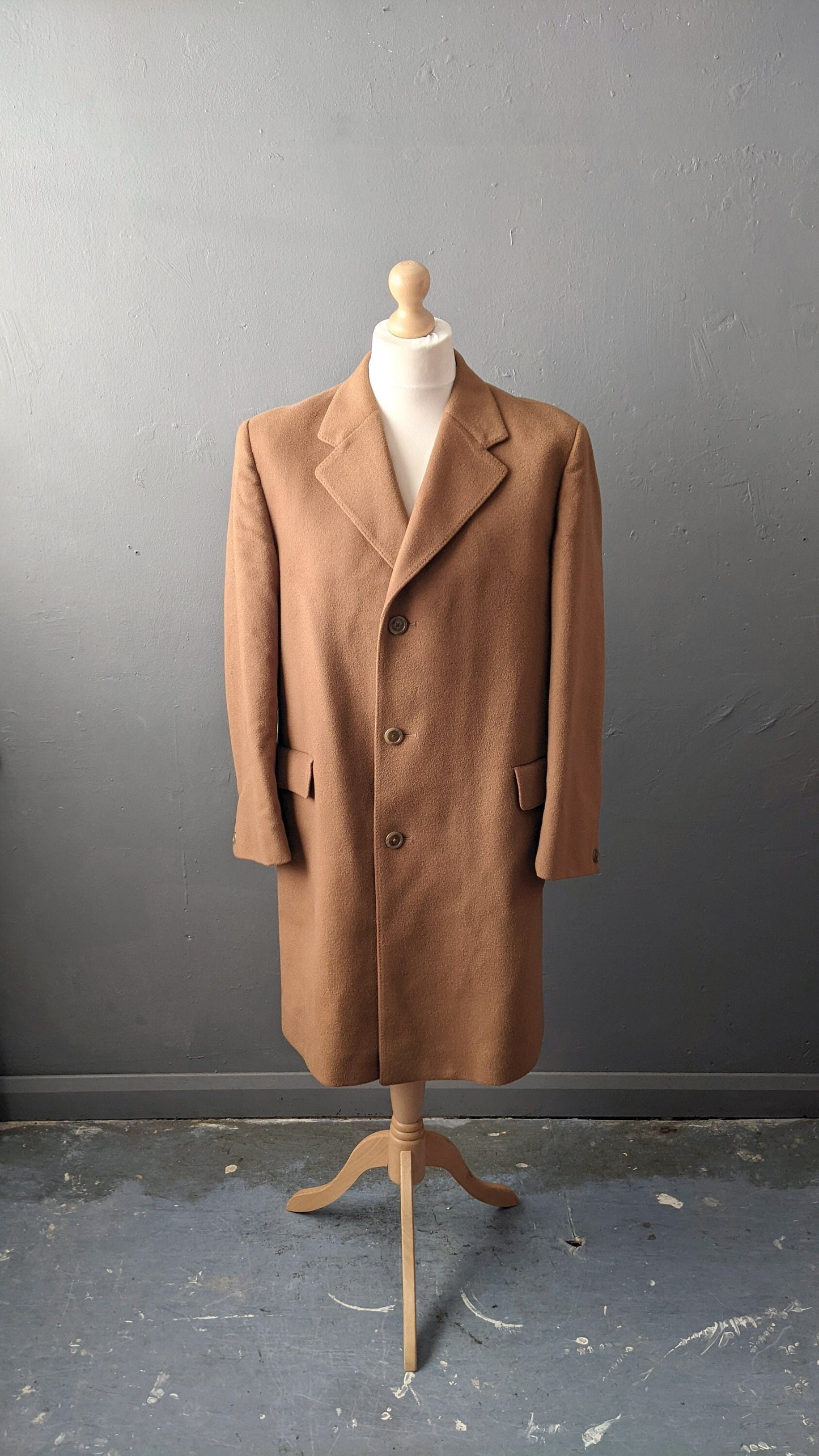 60s Crombie Wool Coat by Hepton, Size Large