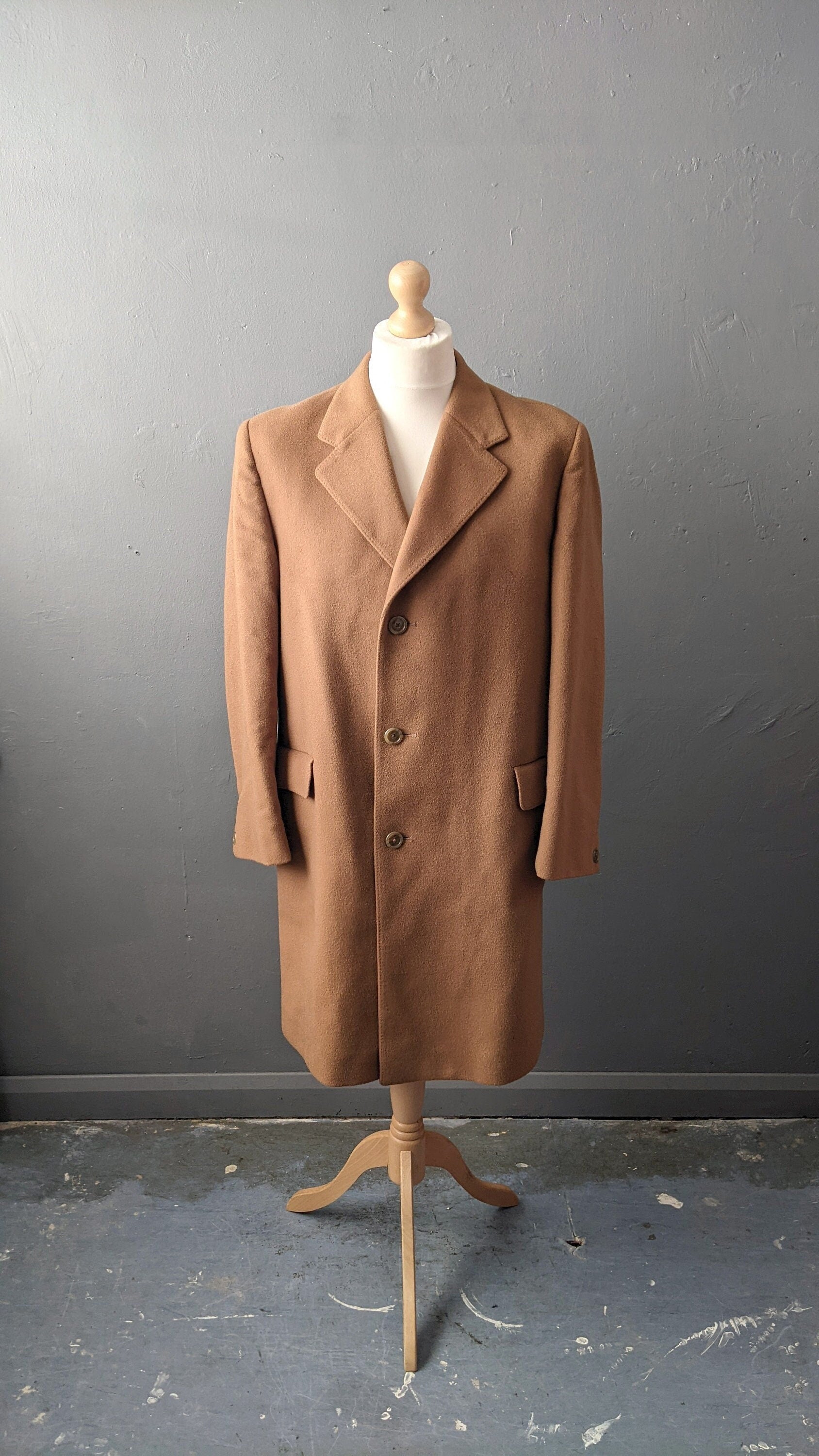 60s Crombie Wool Coat by Hepton, Size Large