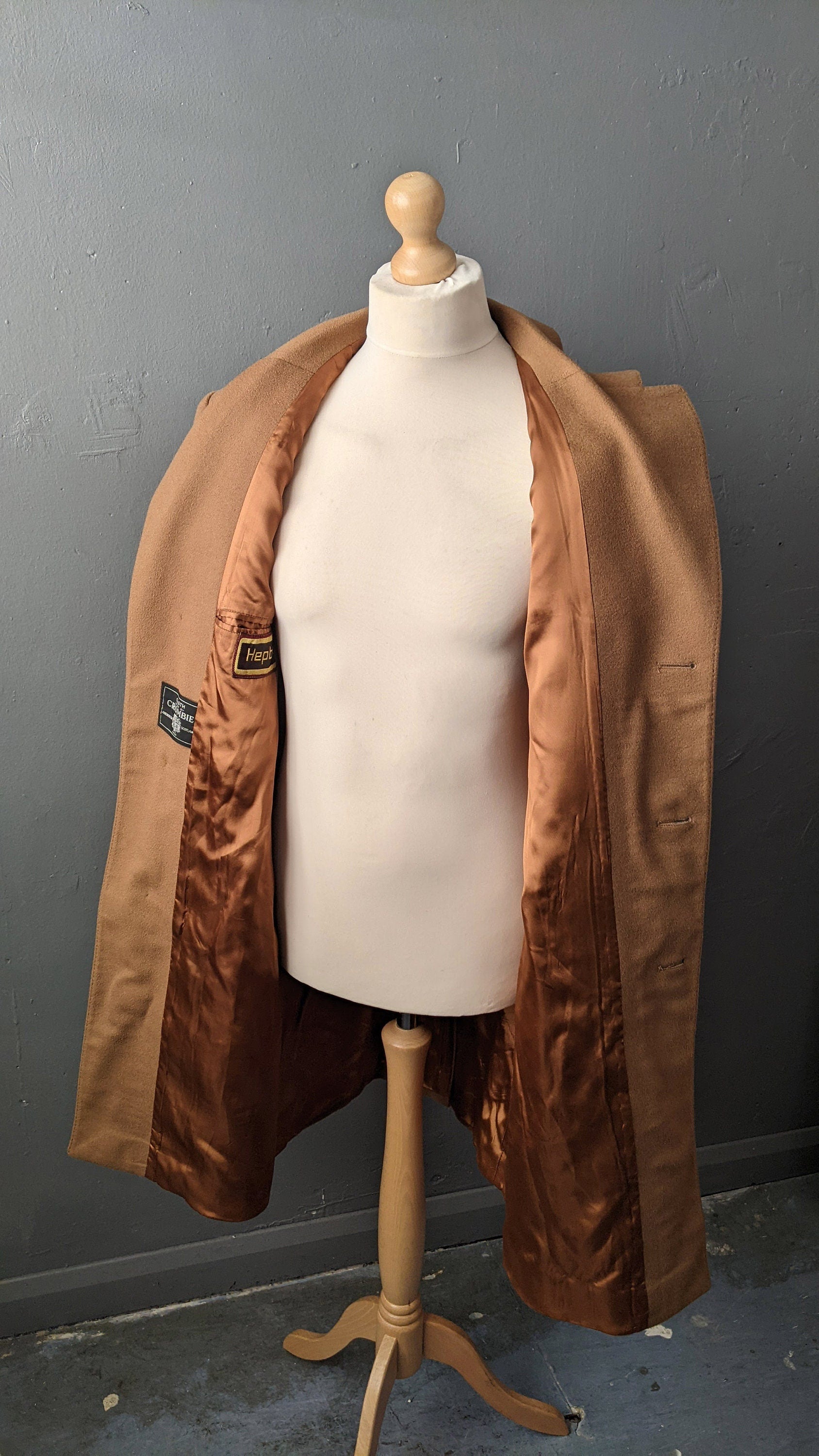 60s Crombie Wool Coat by Hepton, Size Large
