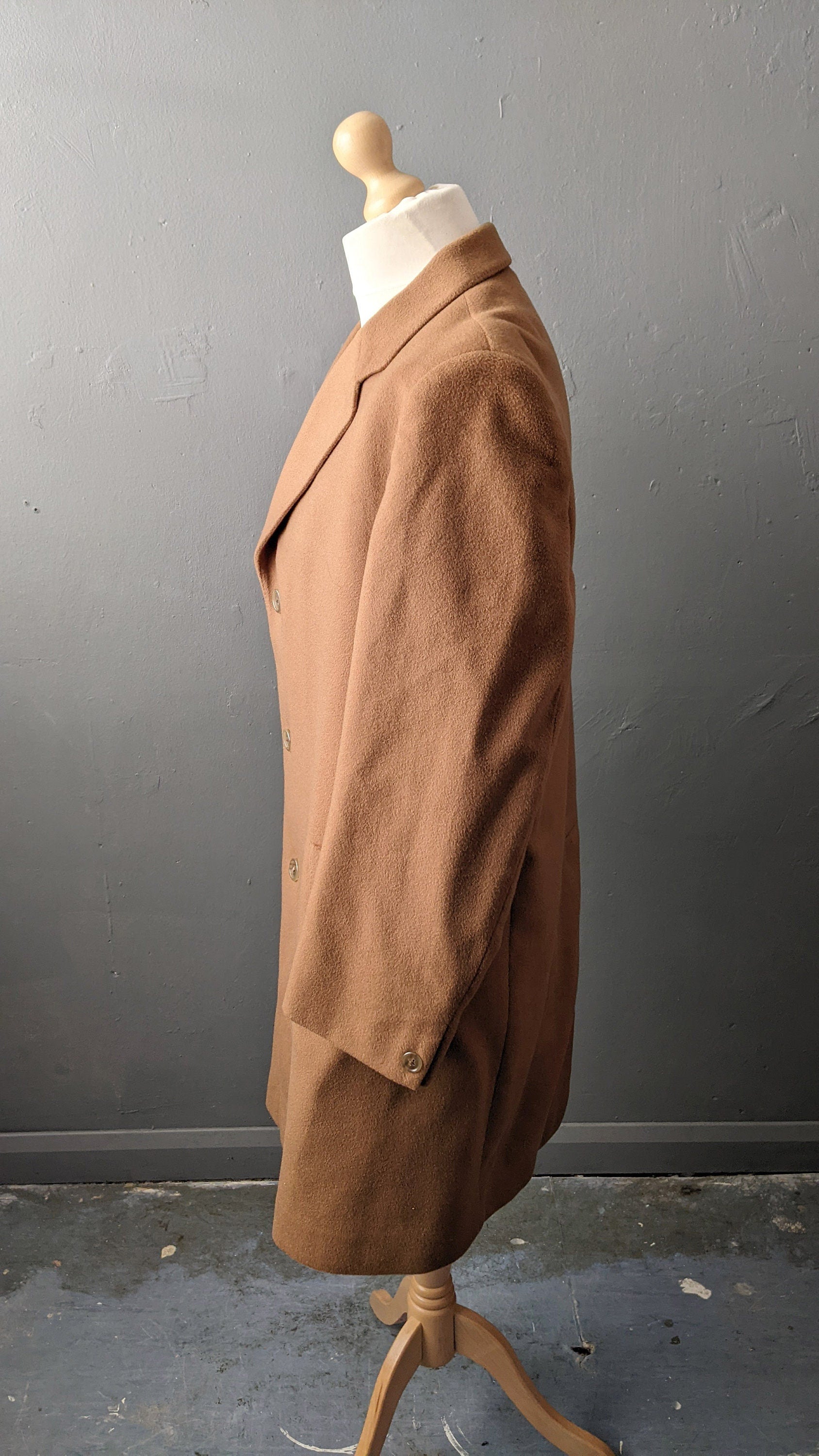 60s Crombie Wool Coat by Hepton, Size Large