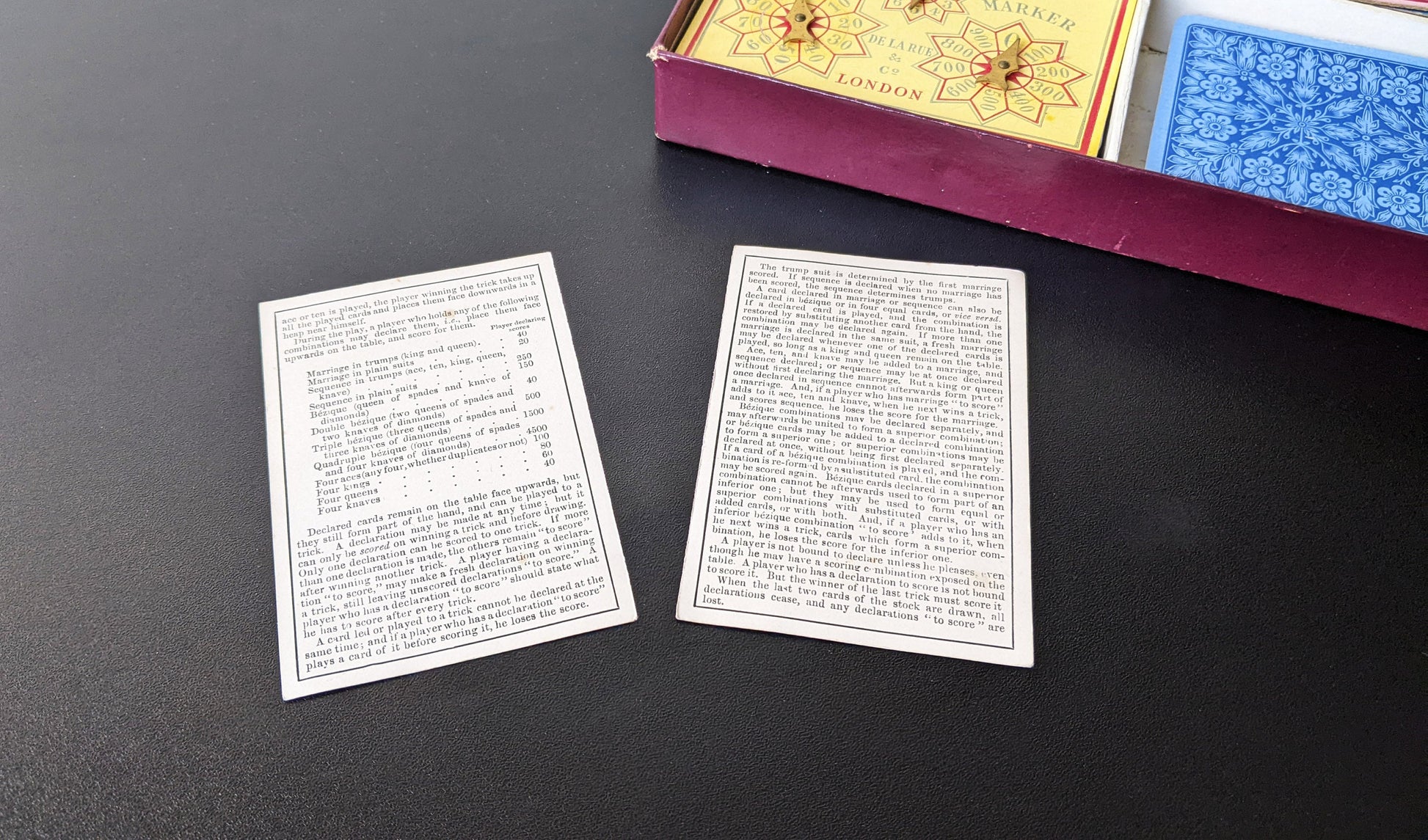 Antique Rubicon Bezique Card Game by De La Rue, 1890s Edition