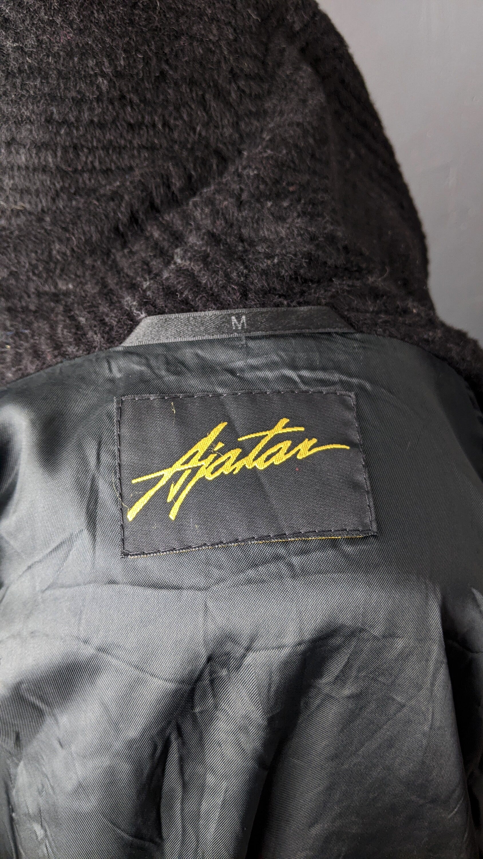 80s Long Mohair Wool Coat by Ajatar, Heavy Winter Car Coat, Large to Plus Size